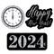 Big Dot of Happiness New Year's Eve - Silver - DIY Shaped 2024 New Years Eve Party Cut-Outs - 24 Count